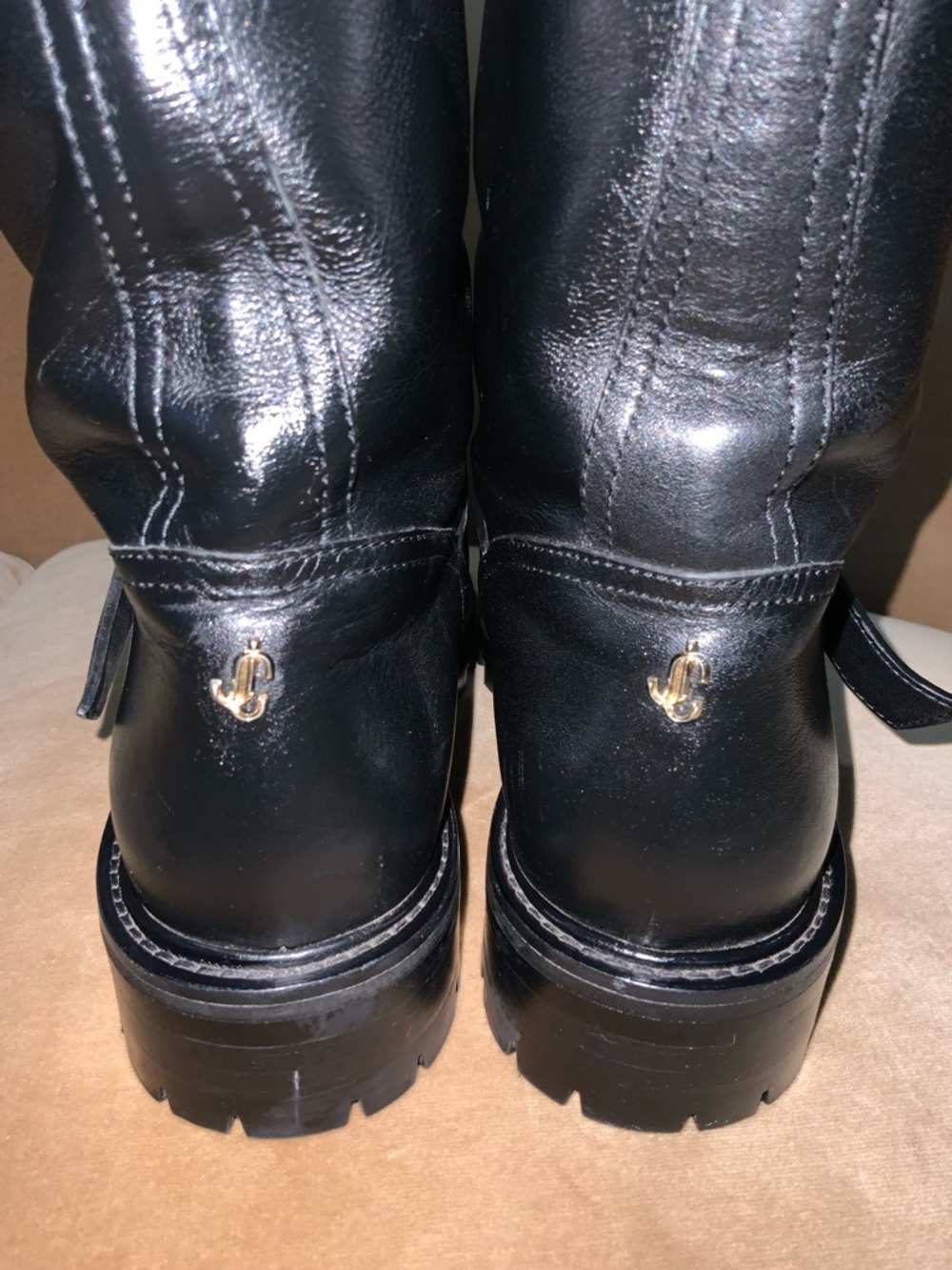 Jimmy Choo Biker Textured Leather Boots sz 39 - Picture 2 of 16